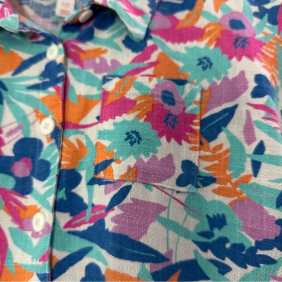 Cat & Jack Blue and Orange Button Down Shirt - Picture 10 of 13